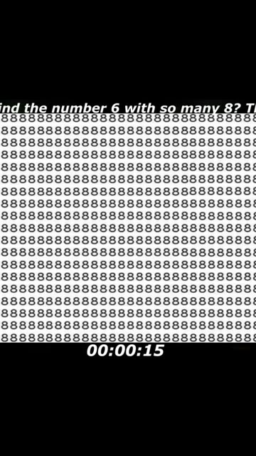 Number 6 puzzle: Can you find the number 6 with so many 8? Think well