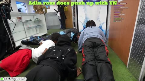 Adin Ross doing push ups