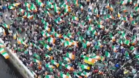 IRELAND - Aerial footage of the massive rally against the Govt & against immigration in Dublin
