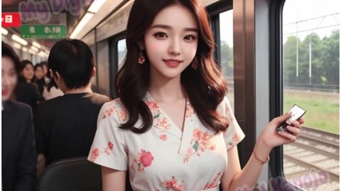 [4k AI Girlfriend] Taking the Train with a Beautiful Korean Girl 윤아 Yoona | 기차 여행 중 ❤️