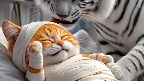 Cat & Tiger Friends ।। Comedy।। #shorts #shortfeeds #rumbleshorts #viral #trending