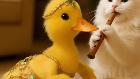 **"Cat Plays Snake Charmer Flute, Duck Starts Dancing! 🐱🎶🦆 | Too Funny to Miss!"**