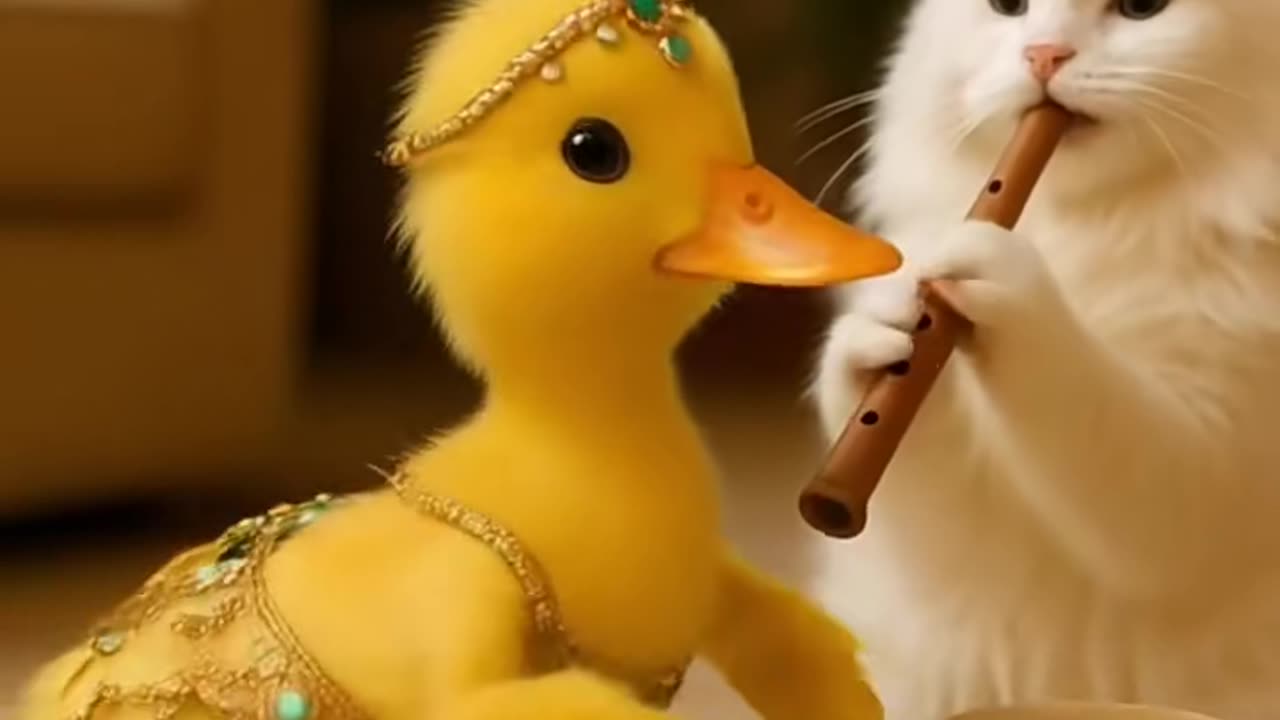 **"Cat Plays Snake Charmer Flute, Duck Starts Dancing! 🐱🎶🦆 | Too Funny to Miss!"**