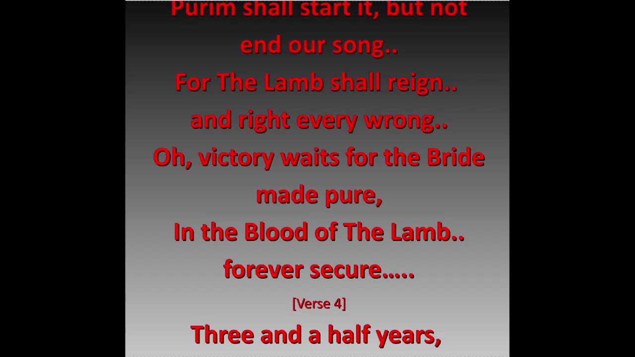 Purim Shall Start It But Not End Our Song original gospel song lyrics video