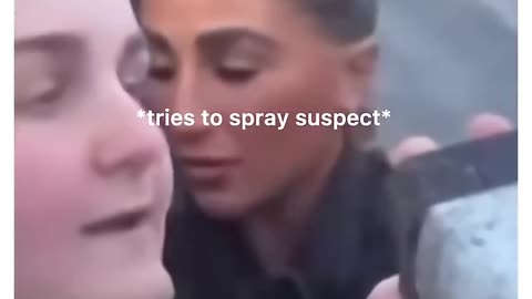 3 female British cops attempt to arrest a suspect.