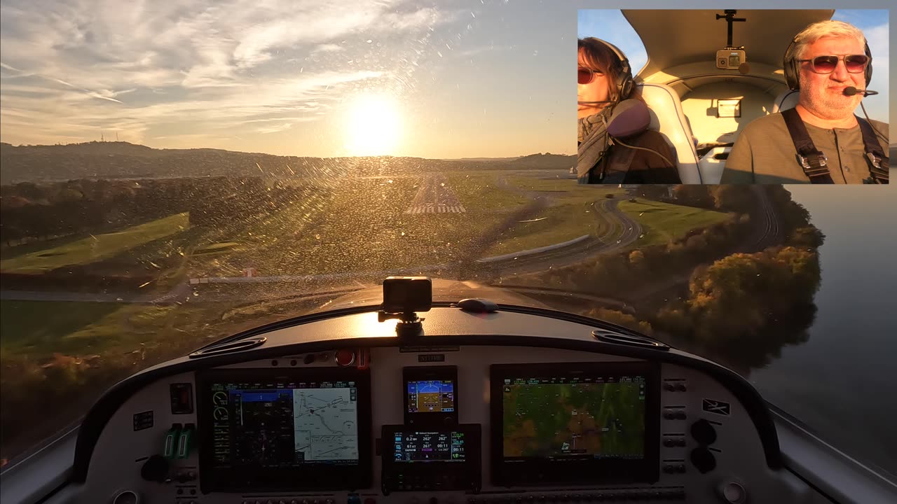 ILS into glaring Sunset