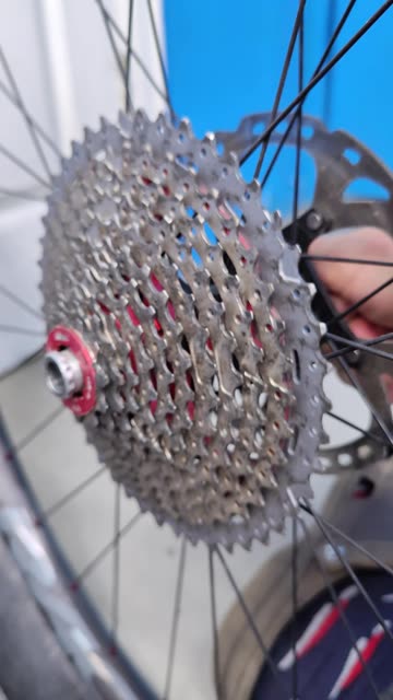 This bicycle wheel hub needs service.
