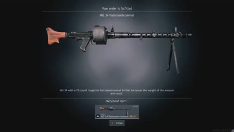 Enlisted: Maschinengewehr 34 recoil-operated air-cooled general-purpose machine gun