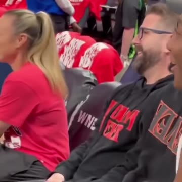Caitlin Clark walks onto the court in fully black matte Air Forces and Aliyah Boston is loving it.