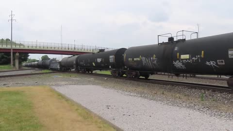 Norfolk Southern 3 (Engine Locomotive) mix freight train going through Alliance, Ohio