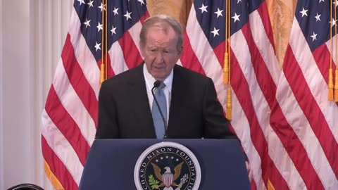 Pat Buchanan at the Nixon Library