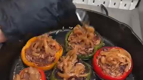 Capsicum Ring BURGERS - Simple & Easy 5 Minute Recipes