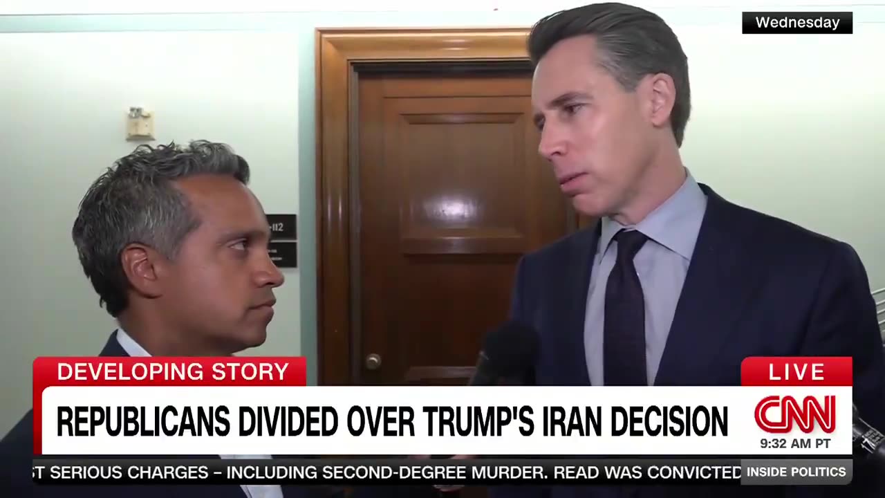 Josh Hawley is against US action in Iran