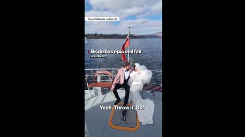 Bride has epic veil fail
