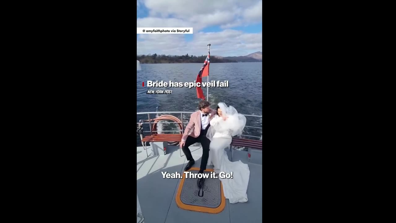 Bride has epic veil fail