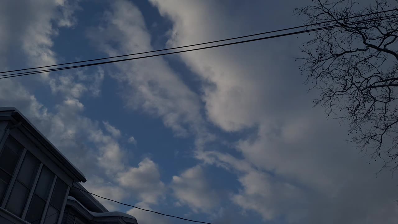 A "cloudy" day with a break to the real blue sky