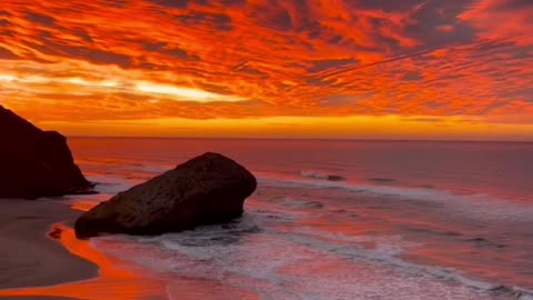 Colorful sunrise on the wild Monsul beach Nature 4K videos 🌐