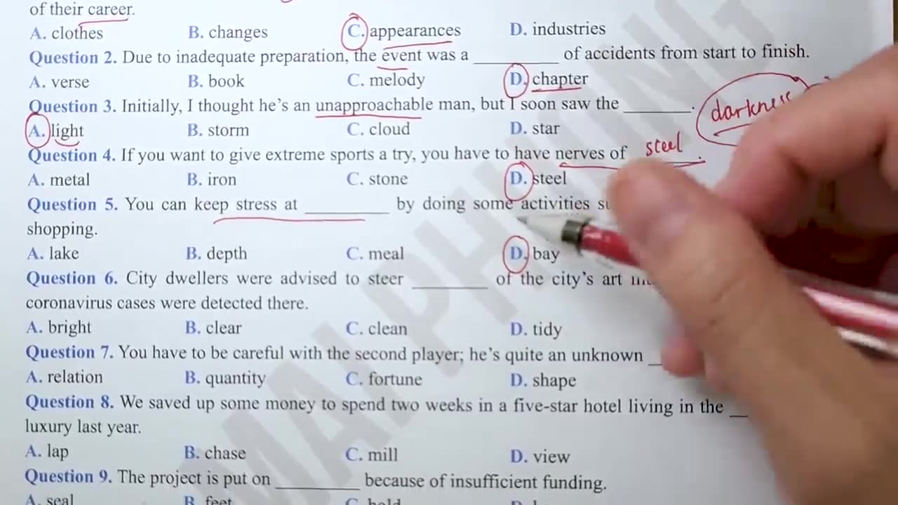 1 Bộ câu hỏi IDIOMs trọng tâm dễ trúng tủ Buổi 2