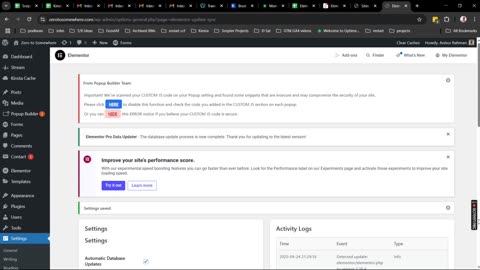 Elementor and Pro Sync Process - Testing