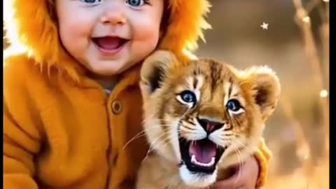 This is how children love animals.
