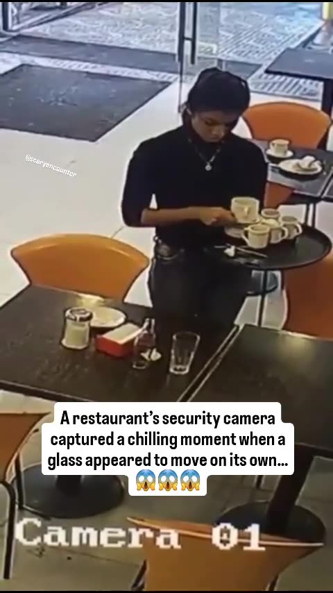 A strange video from a restaurant’s security camera has gone viral online.....