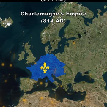 Germany and France Today vs Charlemagne’s Empire at Greatest Extent (814 AD)-1