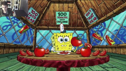 Outtake #3092 Of SpongeBob SquarePants Attempts Tomato Eating Challenge Fake Funny Parody Animated