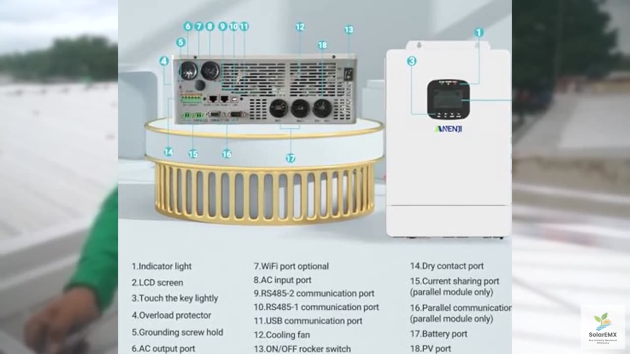 Hybrid Solar Inverter 48V 3600W,Built in 80A MPPT Solar Charger 300VDC,Support P