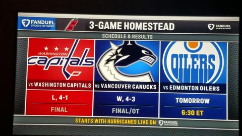 VAN vs CAR - Hurricanes Win in OT 4-3