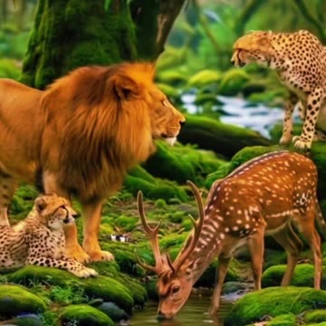 the lion and tiger and deer