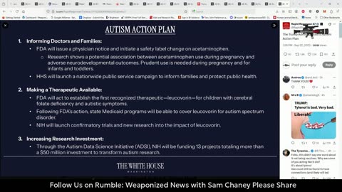 Autism Action Plan, US now friends with Al-Qaeda, How to Peddle Disinformation & Palestinian State?