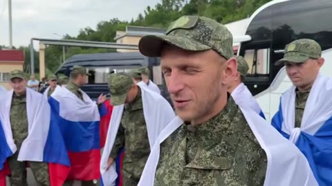Captured Russian POWs Returning Home After POW Trade with Ukraine