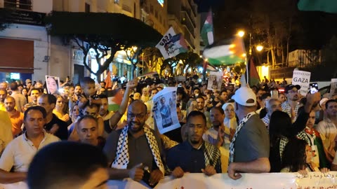 مسيرة احتجاجية منددة بإستمرار العدوان والتجويع والحصار على الشعب الفلسطيني طنجة 27 07 2025 الله