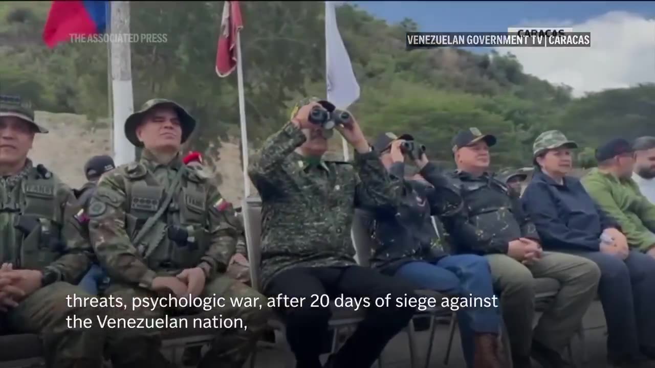 Maduro oversees massive military exercise as US warships closes in