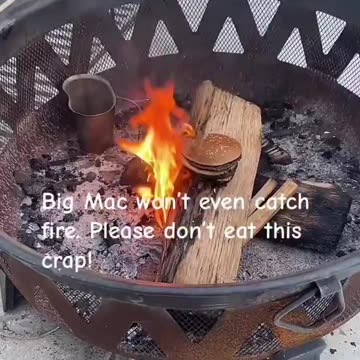 What do they put in a BigMac❓ Coz it wont catch fire.... 🍔formaldehyde⁉️