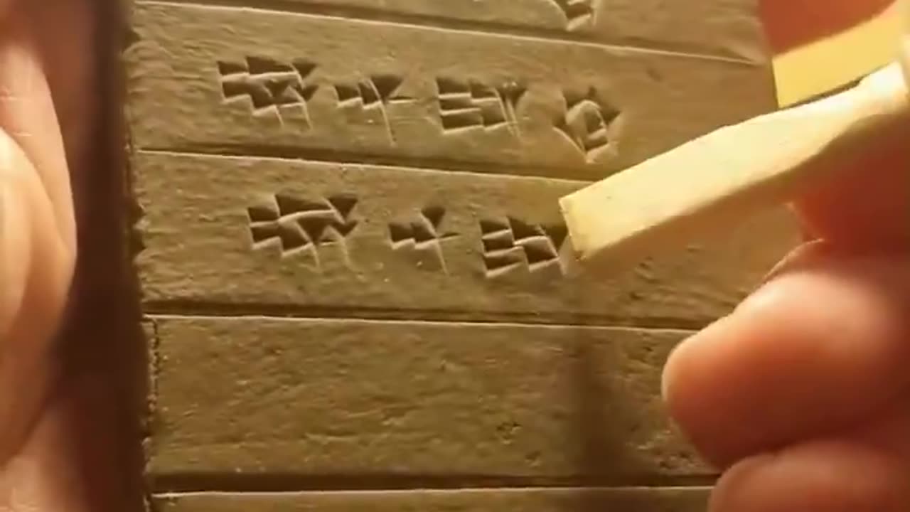 How ancient Sumerian was written on clay tablets.