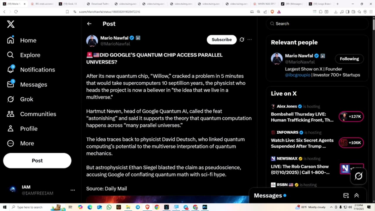 SARGE - DID TRUMP SAVE EPSTEIN FROM THE DEEP STATE DARKNET QUANTUM WILLOW..AND MORE 7-10-25