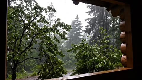 Rain Sounds on Cabin Porch | Relaxing Nature ASMR for Deep Sleep & Focus