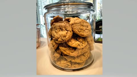 A jar full of Neiman Marcus cookies that WW2 made for my vacation leaf raking time!!!