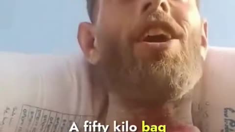 A Palestinian man celebrated pulling a 50 kilo bag of flour from beneath a truck