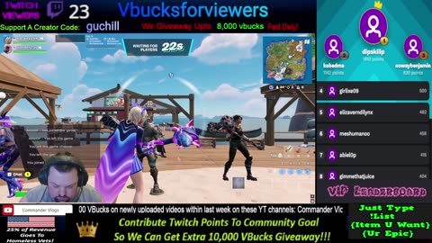 Giving Away 10,000 VBucks+ / Playing Fortnite with Viewers!