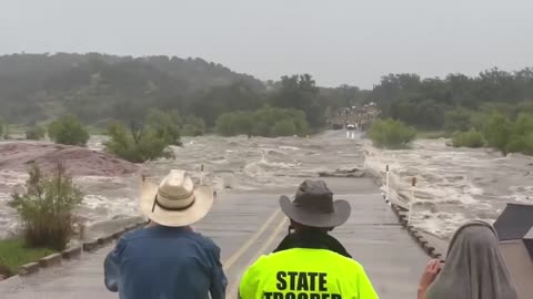Watch the power of flash flooding in TX.