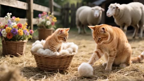 Mama Cat Toils to Raise Kittens – Cooks Big Meals, Knits Warm Clothes & Gives All Her Love! 🐾🍳🧶❤️