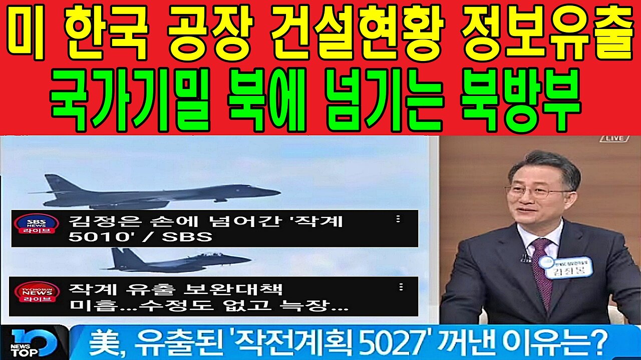 미 한국 공장 건설현황 정보유출, 국가기밀 북에 넘기는 북방부
