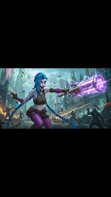 Epic Fantasy Action: Jinx’s Minigun Rampage! #Shorts