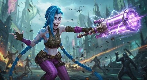 Epic Fantasy Action: Jinx’s Minigun Rampage! #Shorts