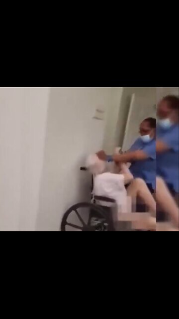 (Nov 2021) So called "CAREGIVER" roughing up her 89-year old wheel chair bound Elderly woman.