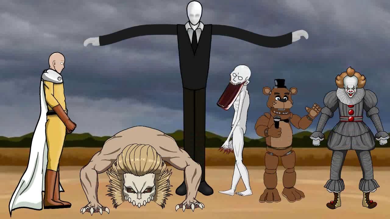 Part 2 | Saitama vs Jaw Titan vs Scp 096 vs Salenderman vs Pennywise vs fnaf vr #animation #dc2