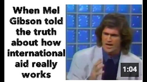 "Mel Gibson's Insights on the Reality of International Aid Functioning"