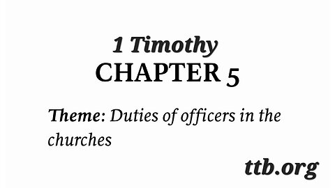 1 Timothy Chapter 5 (Bible Study)